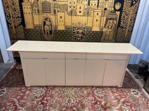 Sideboard - 1970er Sideboard in Beige lackiert