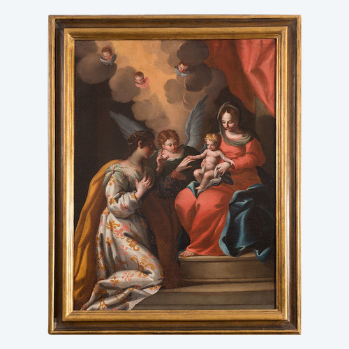 Tableau Ancienne Huile Sur Toile Naples 18ème Siècle
