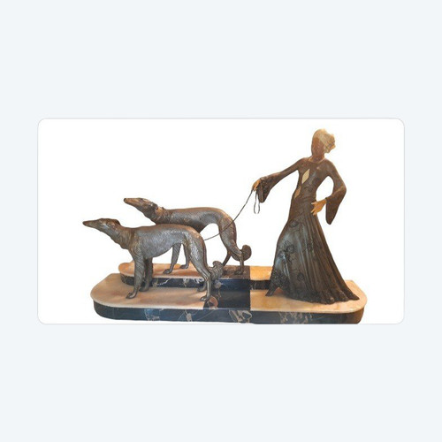 Georges Gori donna con levrieri 