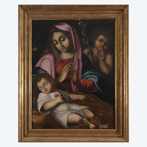 Antico Dipinto Olio Su Tela Bologna XVII Secolo.