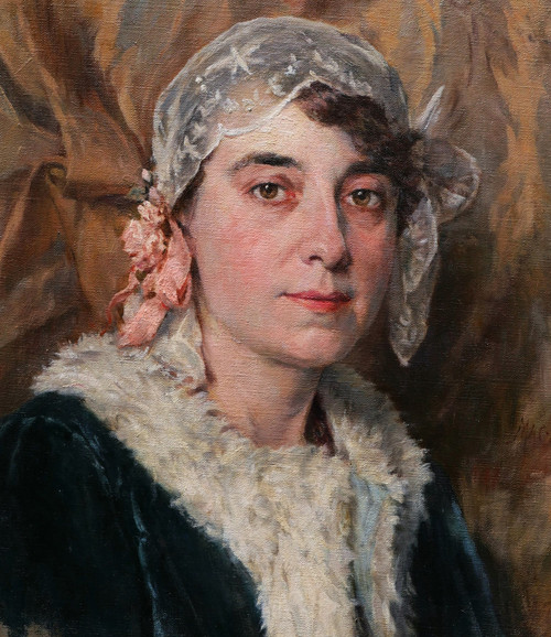 Walter MAC-EWEN, Porträt einer Frau mit Haube