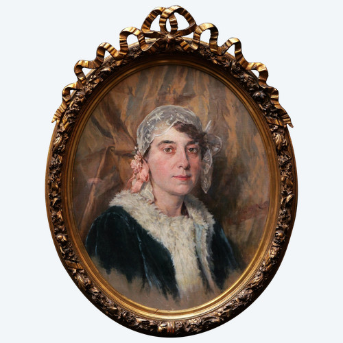 Walter MAC-EWEN, Porträt einer Frau mit Haube