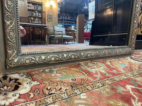 Specchio Napoleone III dipinto e dorato