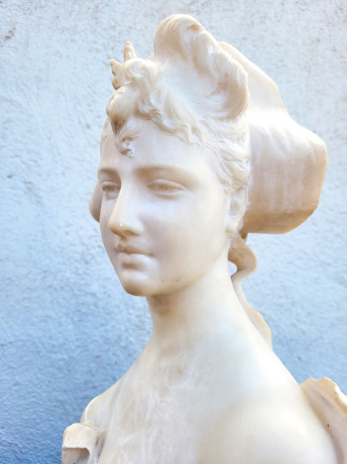 Ant Nelson, Busto di donna, Alabastro, Fine XIX secolo