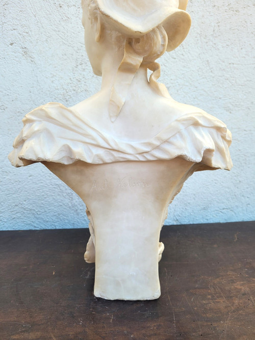 Ant Nelson, Busto di donna, Alabastro, Fine XIX secolo