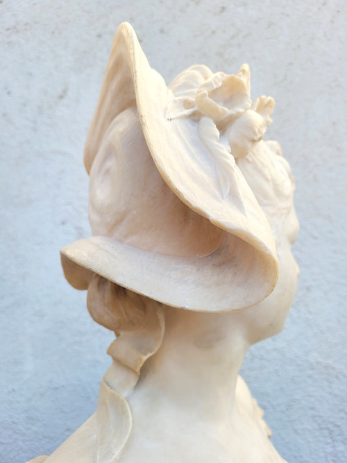 Ant Nelson, Busto di donna, Alabastro, Fine XIX secolo