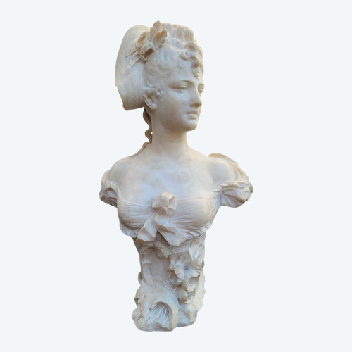 Ant Nelson, Busto di donna, Alabastro, Fine XIX secolo