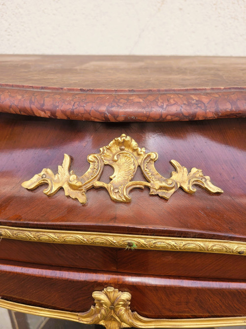 Vetrina curva in intarsio e bronzo, Napoleone III, XIX secolo