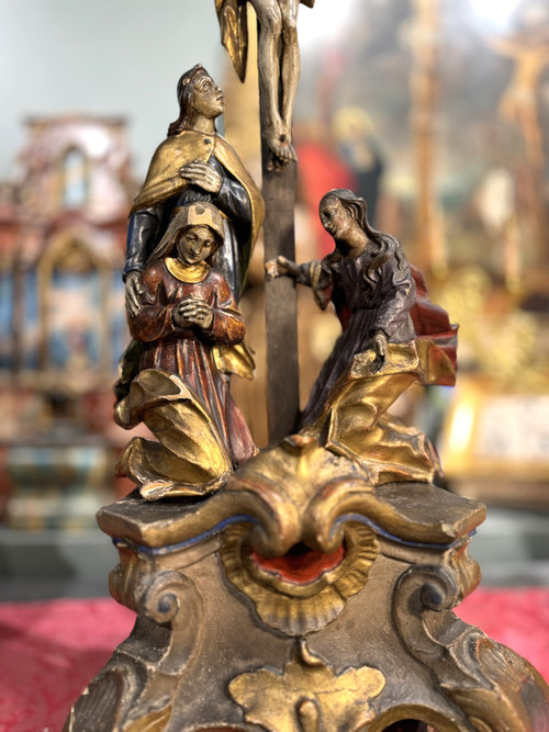 Grand Groupe De Crucifixion Baroque – XVIIIe