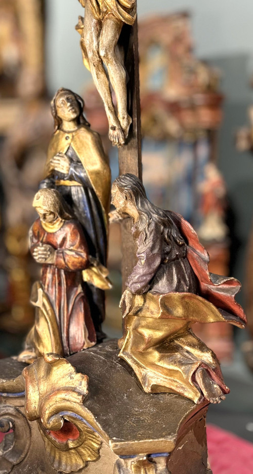 Grand Groupe De Crucifixion Baroque – XVIIIe