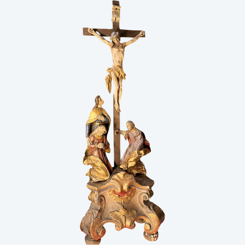 Grand Groupe De Crucifixion Baroque – XVIIIe