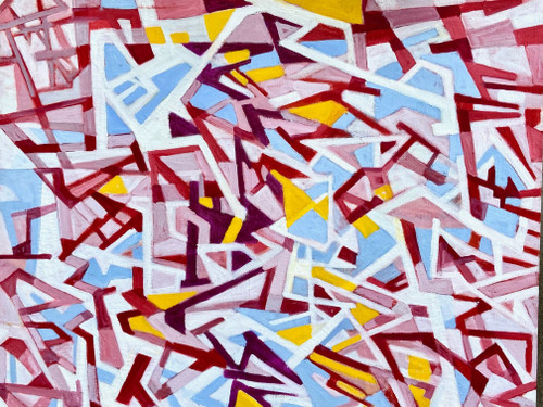 Andrée Simon (1896-1981), Composition Abstraite, Huile Sur Toile De 1978.