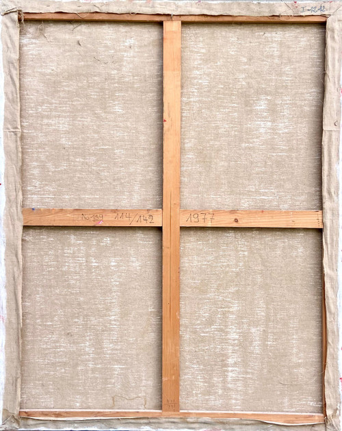 Andrée Simon (1896-1981), Composition Abstraite, Huile Sur Toile De 1978.