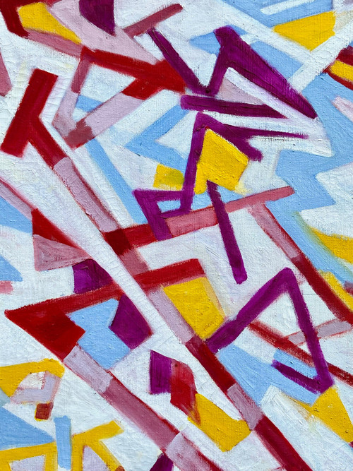 Andrée Simon (1896-1981), Composition Abstraite, Huile Sur Toile De 1978.