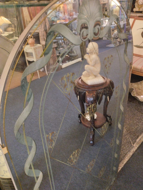 Miroir - Verre églomisé - V. 1940.