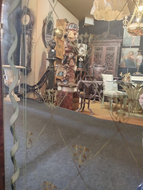 Miroir - Verre églomisé - V. 1940.