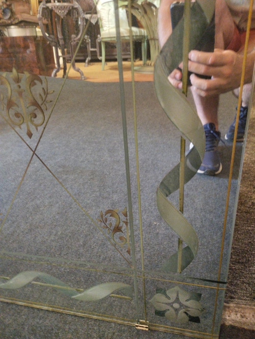 Miroir - Verre églomisé - V. 1940.