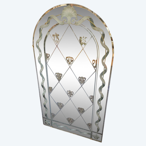 Miroir - Verre églomisé - V. 1940.