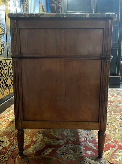 Commode d’époque Louis XVI en noyer et merisier Restaurée 