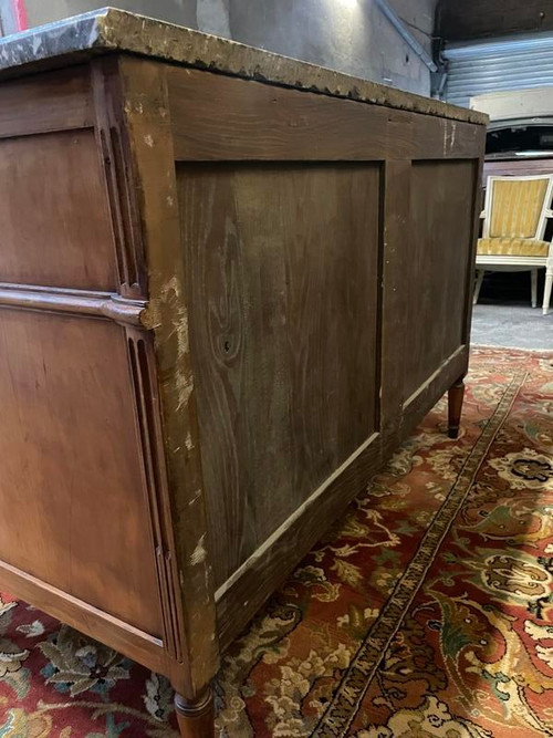 Commode d’époque Louis XVI en noyer et merisier Restaurée 