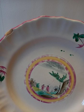 Earthenware plate: 18th century Varages.