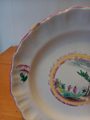 Earthenware plate: 18th century Varages.