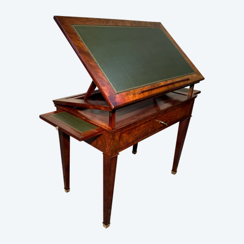 Table bureau d architecte dite à la tronchin en acajou d époque directoire 