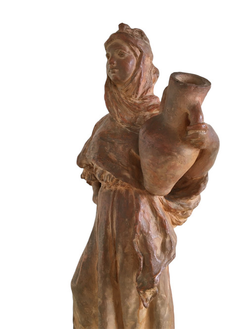 Scultura in terracotta, Donna orientalista, di Léon Fouquet