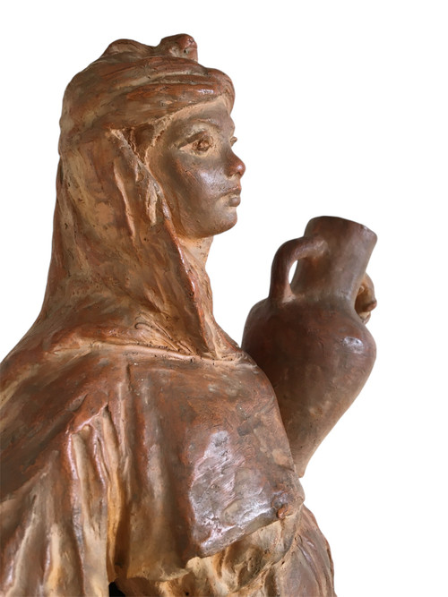 Scultura in terracotta, Donna orientalista, di Léon Fouquet