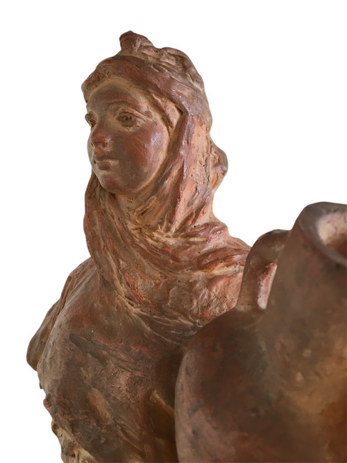 Scultura in terracotta, Donna orientalista, di Léon Fouquet