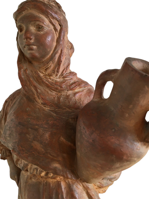 Scultura in terracotta, Donna orientalista, di Léon Fouquet