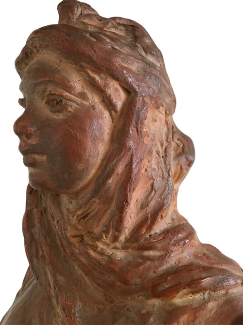 Scultura in terracotta, Donna orientalista, di Léon Fouquet
