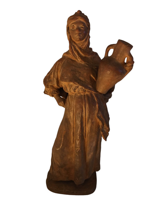 Scultura in terracotta, Donna orientalista, di Léon Fouquet