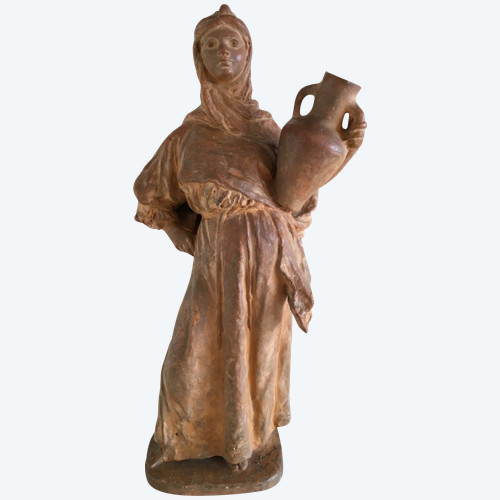 Scultura in terracotta, Donna orientalista, di Léon Fouquet