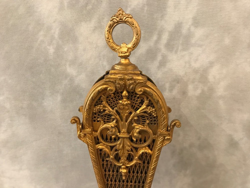 Pare feu de cheminée en bronze d'époque 19 ème en éventail