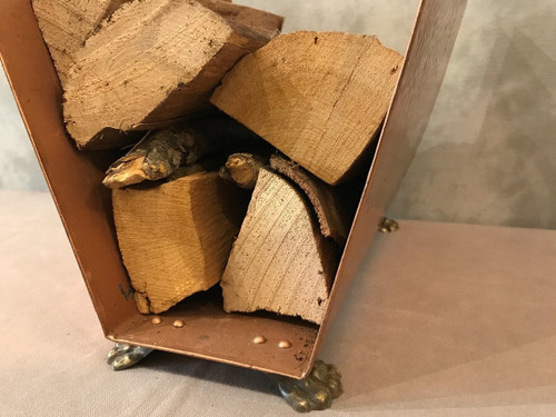 Red copper log basket circa 1980