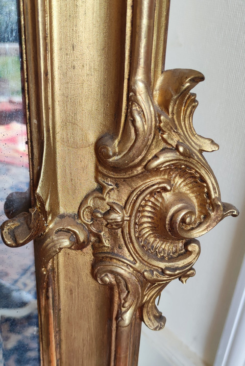 grand  Miroir  doré  Style Louis XV  19 ème siècle