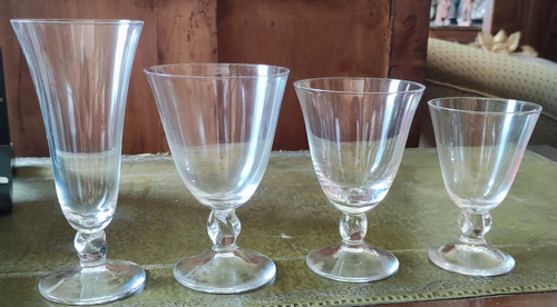 Set of 40 Daum France Crystal Glasses Orval Model