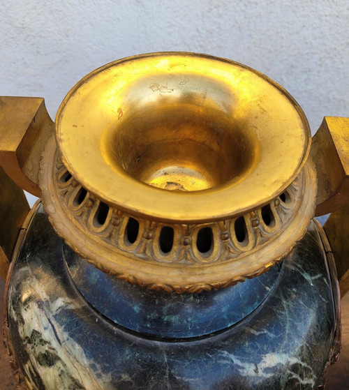 Coppia di grandi cassette in bronzo e marmo, Napoleone III, XIX secolo