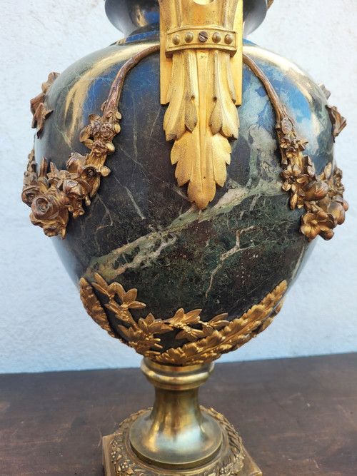 Coppia di grandi cassette in bronzo e marmo, Napoleone III, XIX secolo