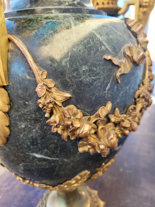Coppia di grandi cassette in bronzo e marmo, Napoleone III, XIX secolo