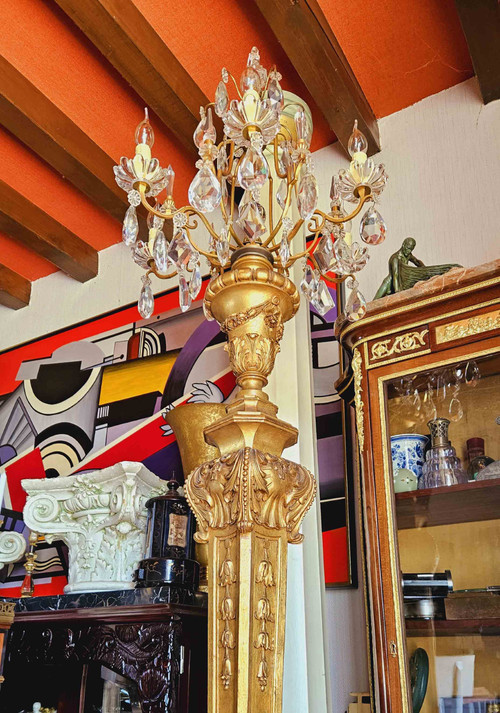 Large St Louis XIV 6-Light Torchere 213 cm high