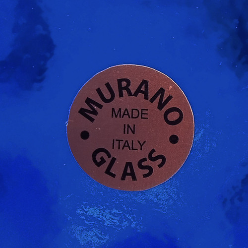 Blaue Vase "Fazzoletto" von Dogi aus Muranoglas, 1970er Jahre. Hergestellt in Italien