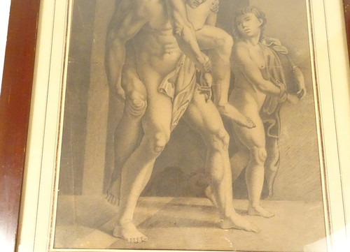 Dessin Mythologique d'Après Raphaël Enée Anchise Et Ascagne Signé 1820 XIXè