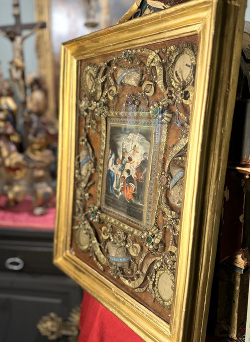 Important Reliquary With Four Relics And Agnus Dei - 18th century