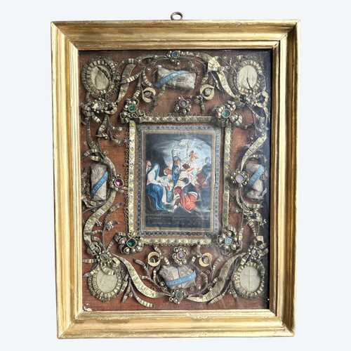 Important Reliquary With Four Relics And Agnus Dei - 18th century