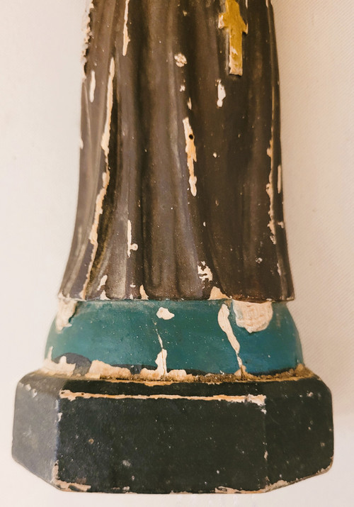 Sant'Antonio da Padova scultura in legno arte popolare fine XIX secolo