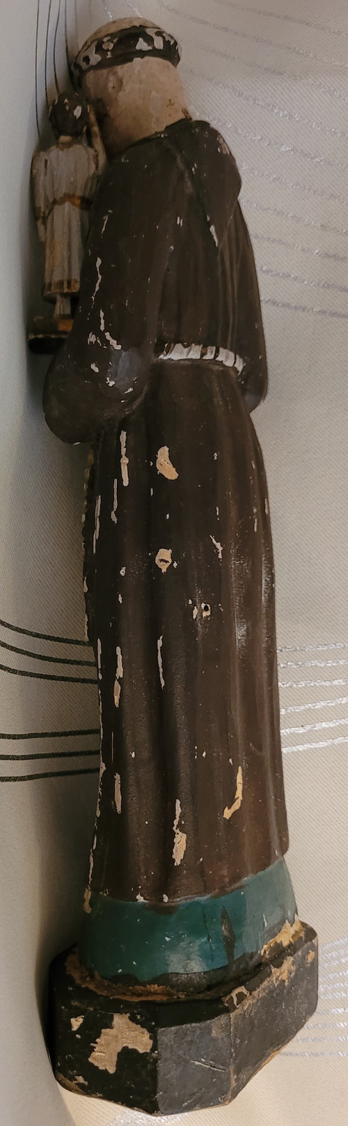 Sant'Antonio da Padova scultura in legno arte popolare fine XIX secolo