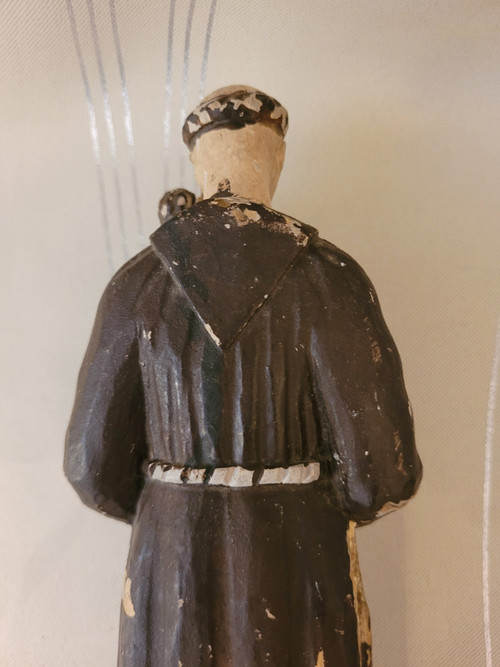 Sant'Antonio da Padova scultura in legno arte popolare fine XIX secolo