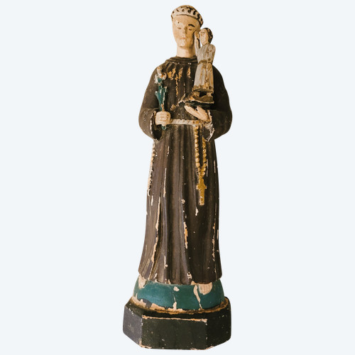 Sant'Antonio da Padova scultura in legno arte popolare fine XIX secolo